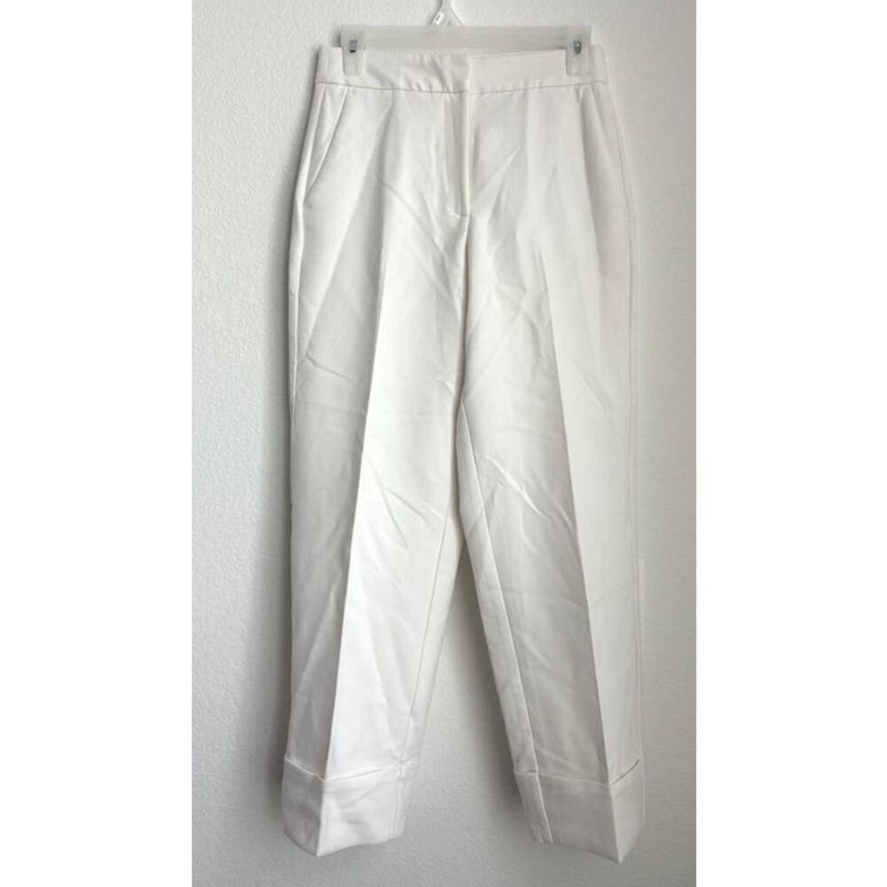 Zara White/Cream Wide Leg Cropped Slack Pant Size XS